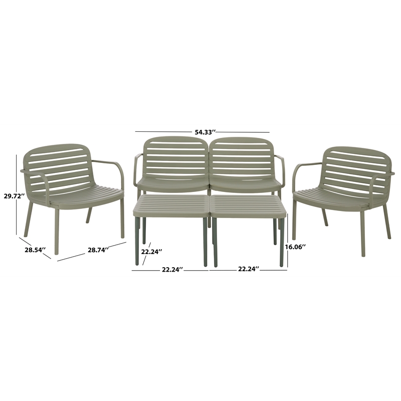 Safavieh Thompson Living Set  in Green