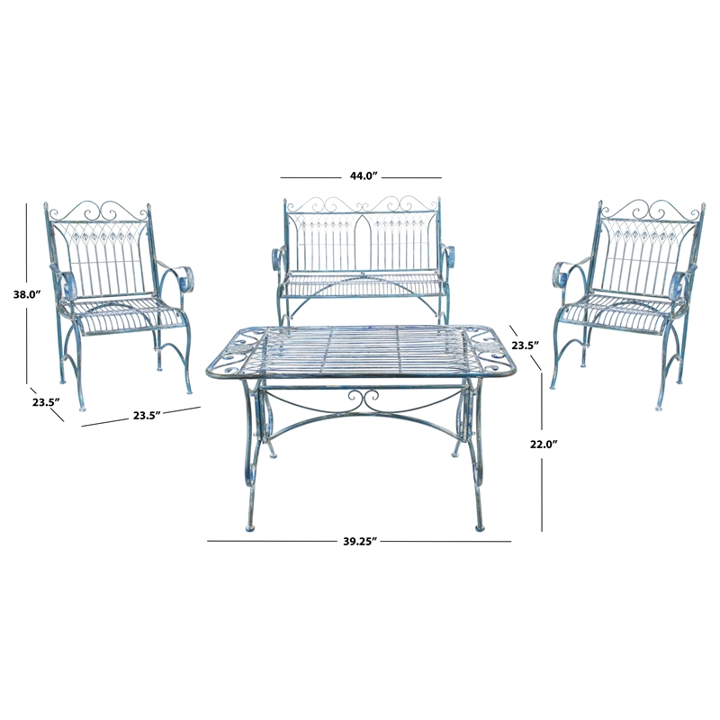Safavieh Leah 4 Piece Iron Set in Blue