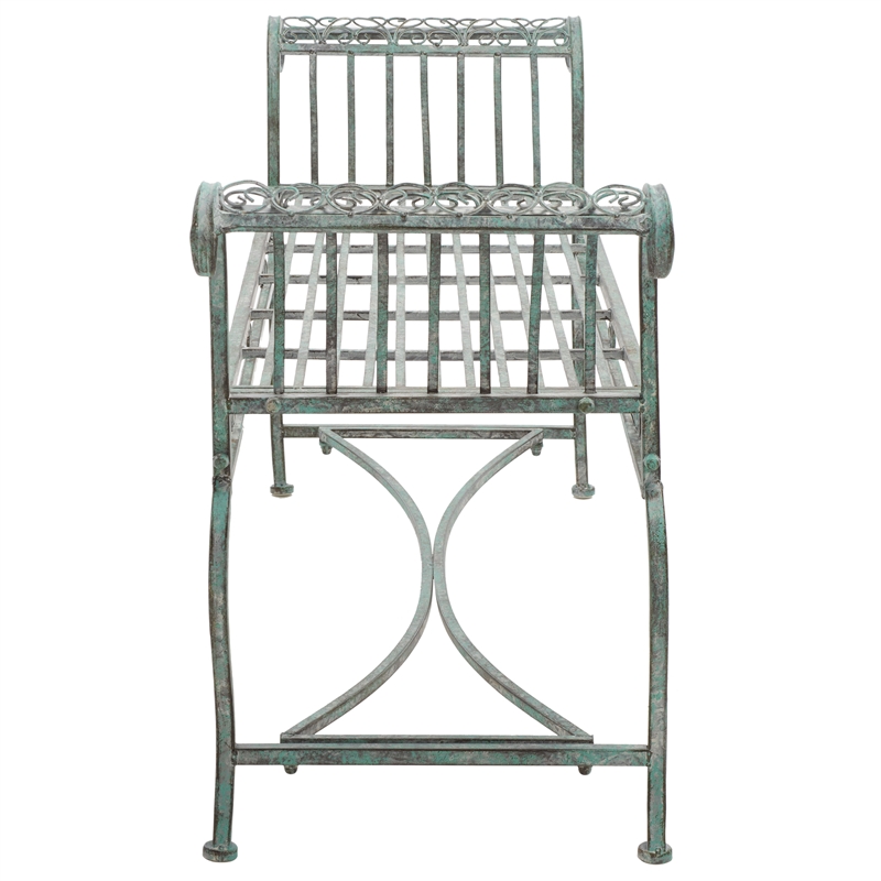 Safavieh Brielle Iron Bench in Green