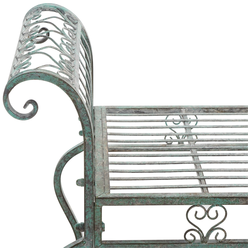 Safavieh Brielle Iron Bench in Green