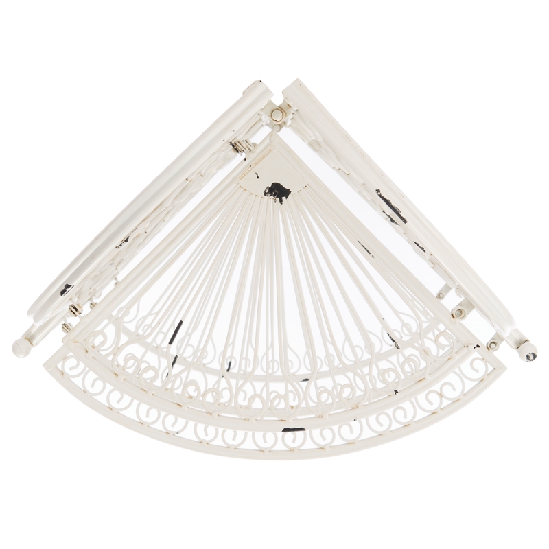 Safavieh Abarrane 4 Tier Iron Corner Shelf in White