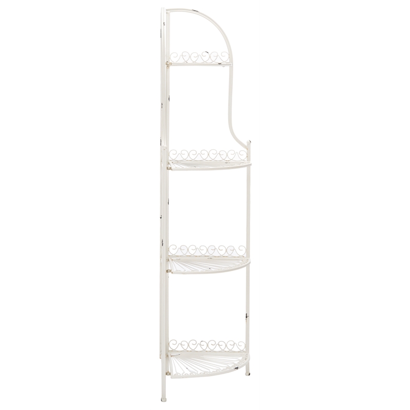 Safavieh Abarrane 4 Tier Iron Corner Shelf in White
