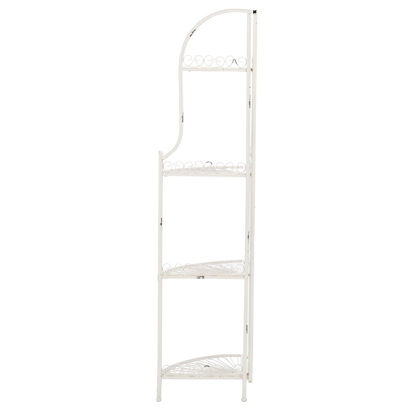 Safavieh Abarrane 4 Tier Iron Corner Shelf in White