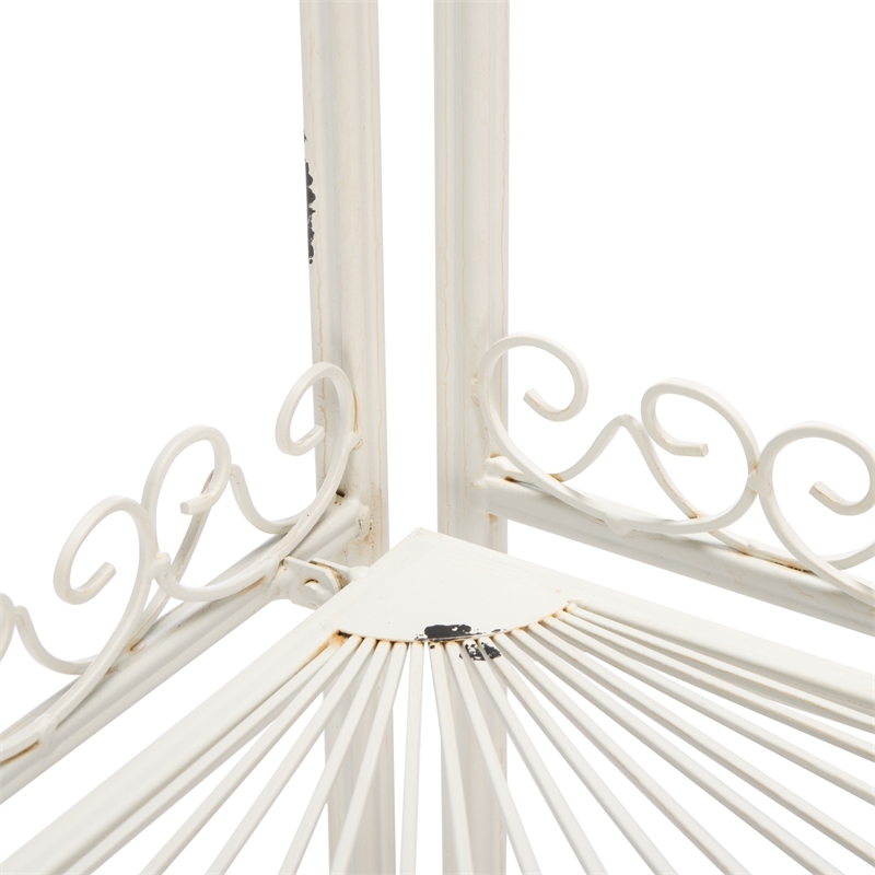 Safavieh Abarrane 4 Tier Iron Corner Shelf in White