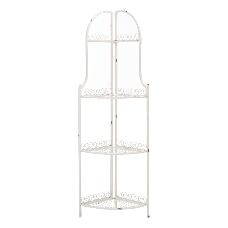 Safavieh Abarrane 4 Tier Iron Corner Shelf in White