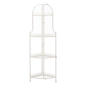 Safavieh Abarrane 4 Tier Iron Corner Shelf in White
