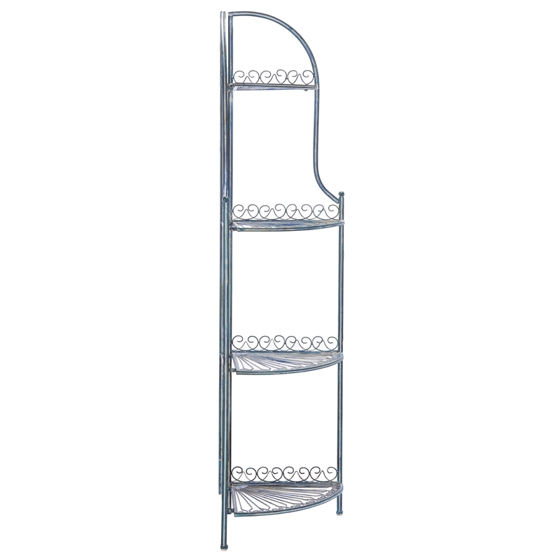 Safavieh Abarrane 4 Tier Iron Corner Shelf in Blue