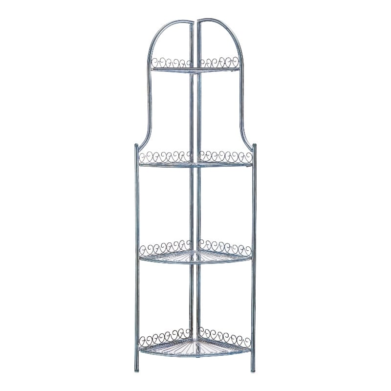 Safavieh Abarrane 4 Tier Iron Corner Shelf in Blue