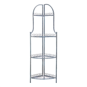 Safavieh Abarrane 4 Tier Iron Corner Shelf in Blue