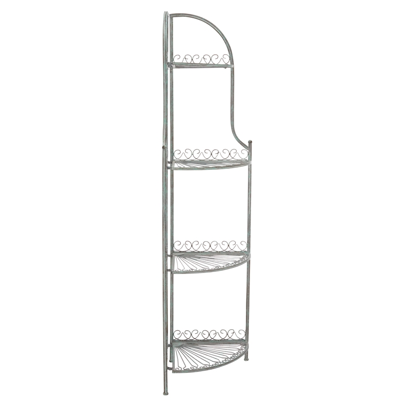 Safavieh Abarrane 4 Tier Iron Corner Shelf in Green