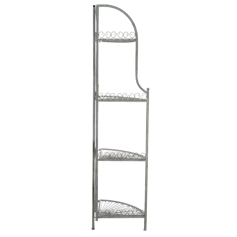 Safavieh Abarrane 4 Tier Iron Corner Shelf in Green