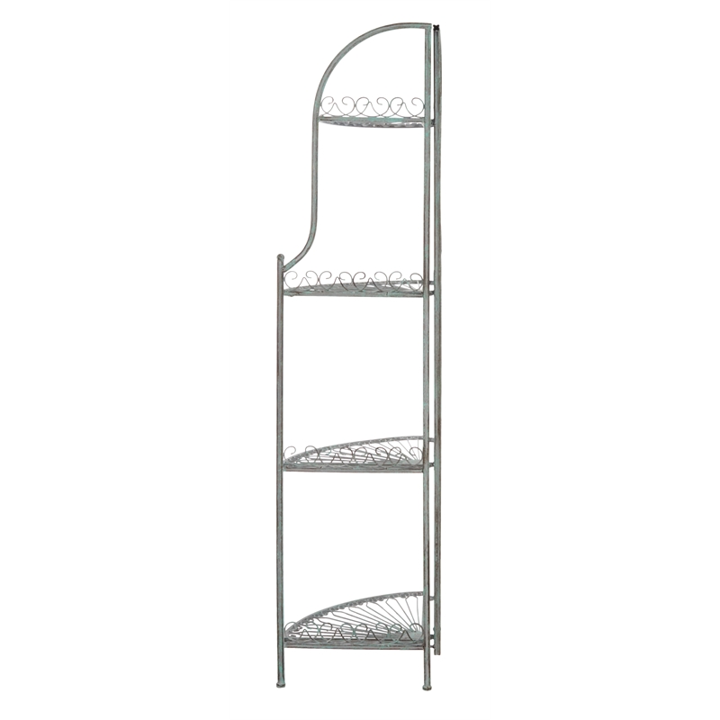Safavieh Abarrane 4 Tier Iron Corner Shelf in Green