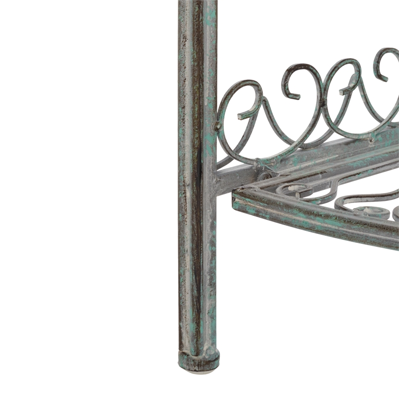 Safavieh Abarrane 4 Tier Iron Corner Shelf in Green