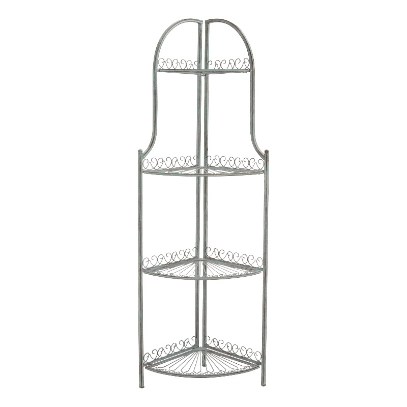 Safavieh Abarrane 4 Tier Iron Corner Shelf in Green