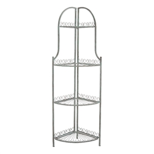 Safavieh Abarrane 4 Tier Iron Corner Shelf in Green