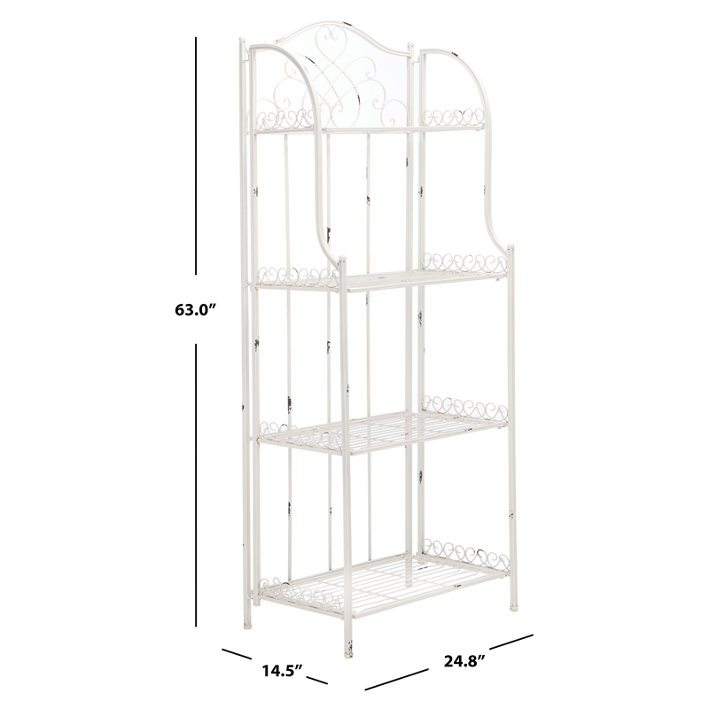 Safavieh Amaris 4 Iron Tier Shelf in White