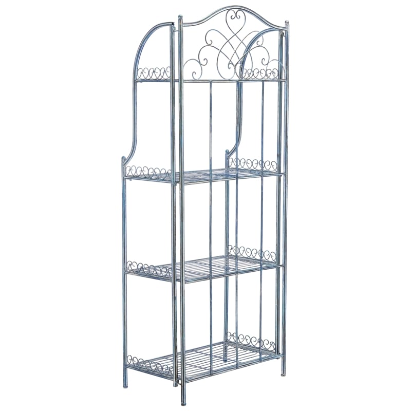 Safavieh Amaris 4 Iron Tier Shelf in Blue