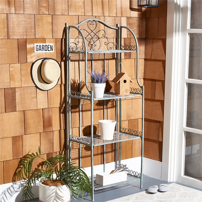 Safavieh Amaris 4 Iron Tier Shelf in Green