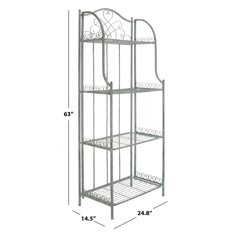 Safavieh Amaris 4 Iron Tier Shelf in Green