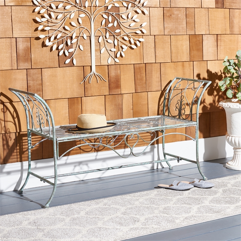 Safavieh Adina Iron Bench in Green