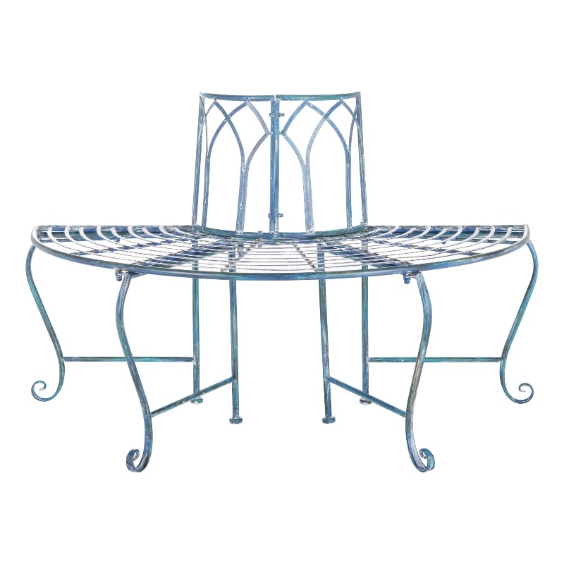Safavieh Abia Tree Iron Bench in Blue