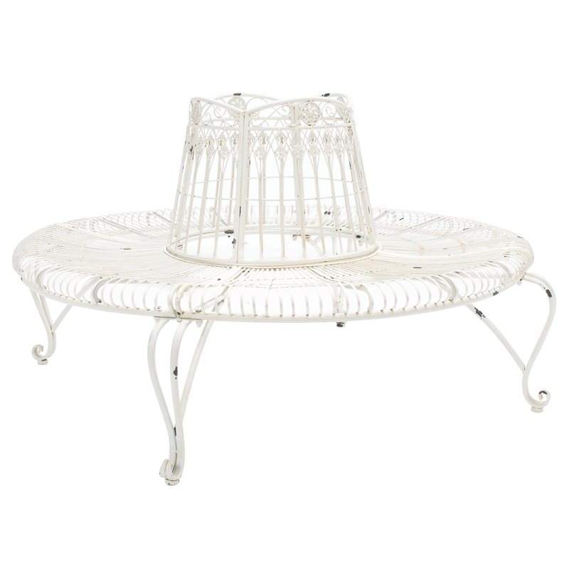Safavieh Ally Darling Tree Iron Bench in White