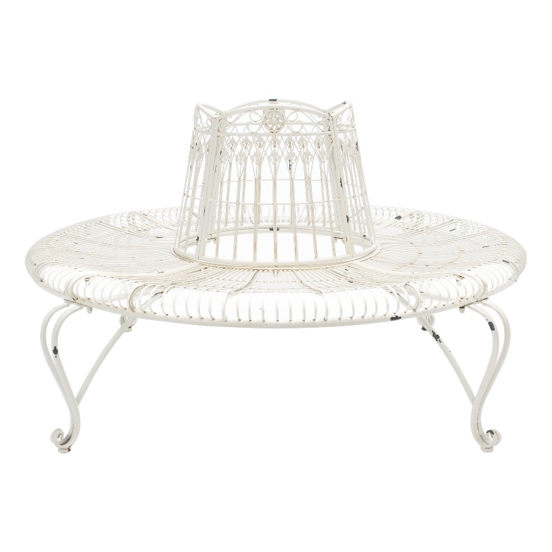Safavieh Ally Darling Tree Iron Bench in White