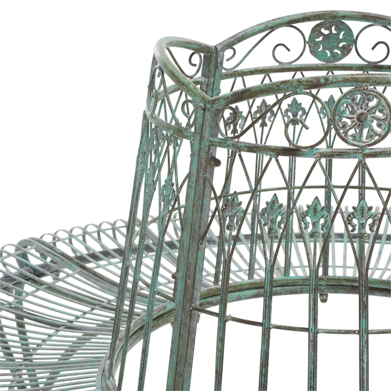 Safavieh Ally Darling Tree Iron Bench in Green