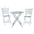 Safavieh Belen Iron Bistro Set in Blue