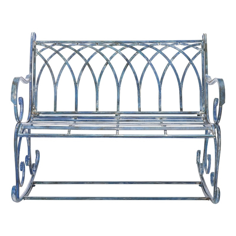 Safavieh Ressi Iron Rock Bench in Blue