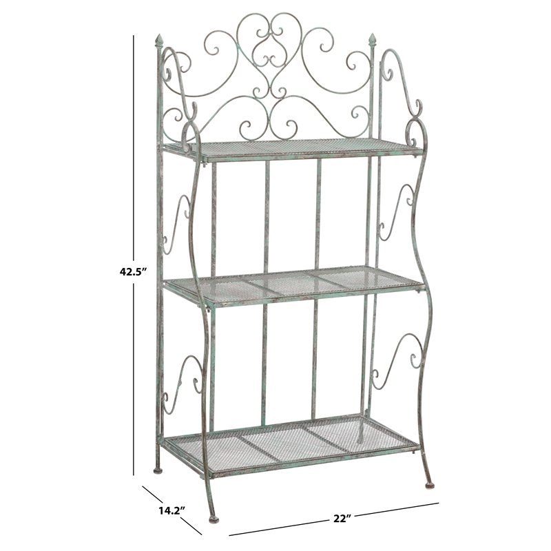 Safavieh Torus 3-Tier Iron Shelf in Green