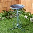 Safavieh Ashlan Iron Bird Bath in Blue