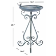 Safavieh Ashlan Iron Bird Bath in Blue