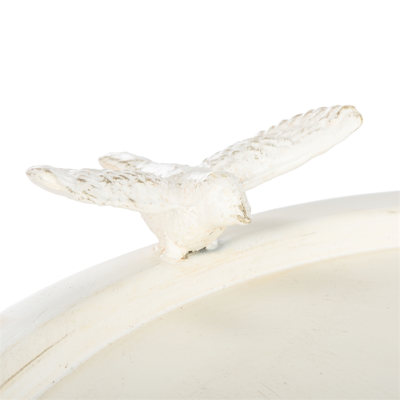 Safavieh Kensi Iron Bird Bath in Pearl / White