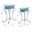 Safavieh Hendrick Iron Planters in Blue