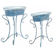 Safavieh Hendrick Iron Planters in Blue