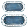 Safavieh Hendrick Iron Planters in Blue
