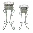 Safavieh Hendrick Iron Planters in Green