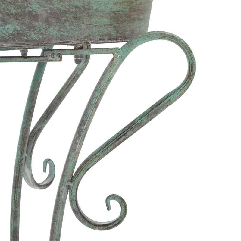 Safavieh Hendrick Iron Planters in Green