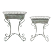 Safavieh Hendrick Iron Planters in Green