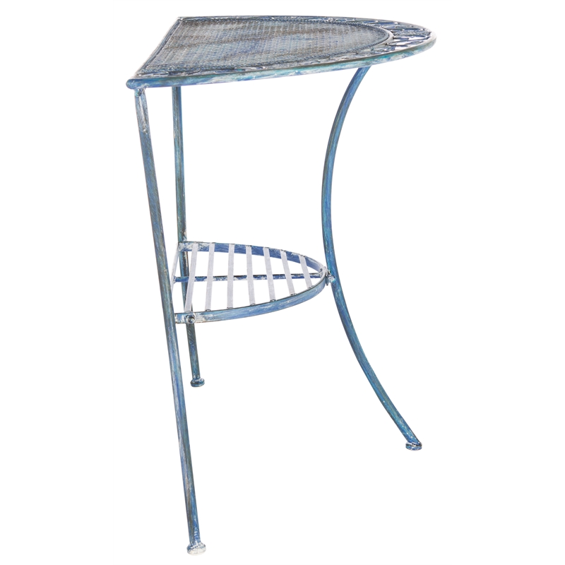 Safavieh Genson Half-Moon Iron Console Table in Blue
