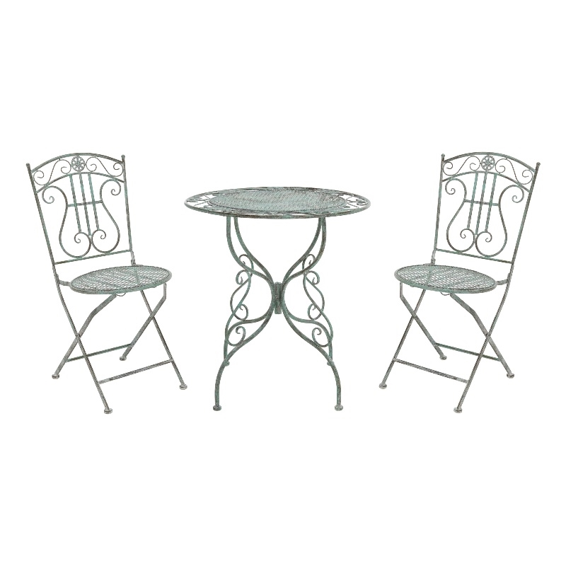 Safavieh Semly 3Pcs Iron Bistro Setting in Green
