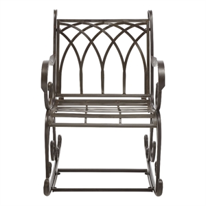 Safavieh Medrano Iron Rocking Chair in Brown