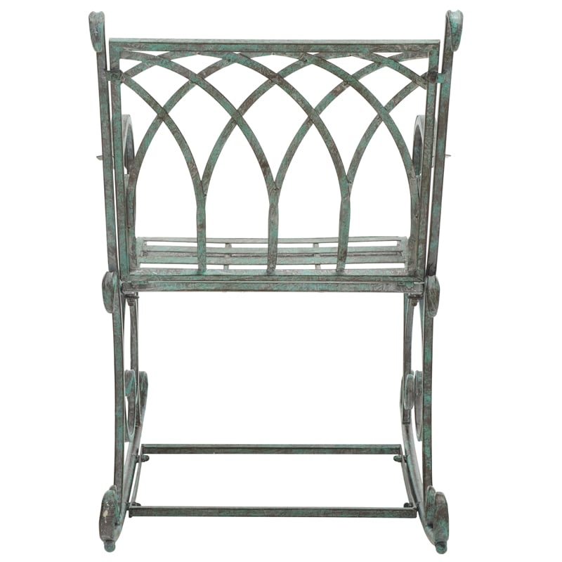 Safavieh Medrano Iron Rocking Chair in Green