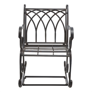 Safavieh Medrano Iron Rocking Chair in Black / Rust