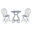 Safavieh Adriel 3Pc Iron Bistro Set in Blue