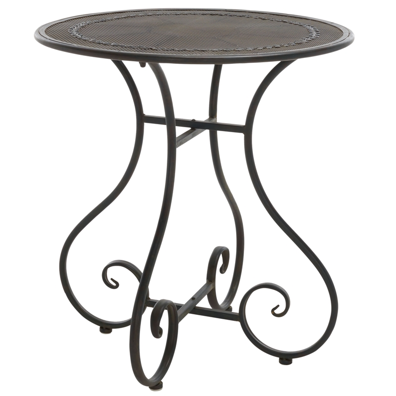 Safavieh Adriel 3Pc Iron Bistro Set in Black / Rust