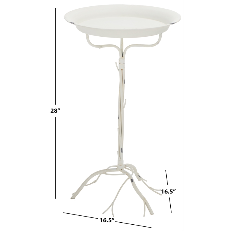 Safavieh Nigel Iron Bird Bath in White