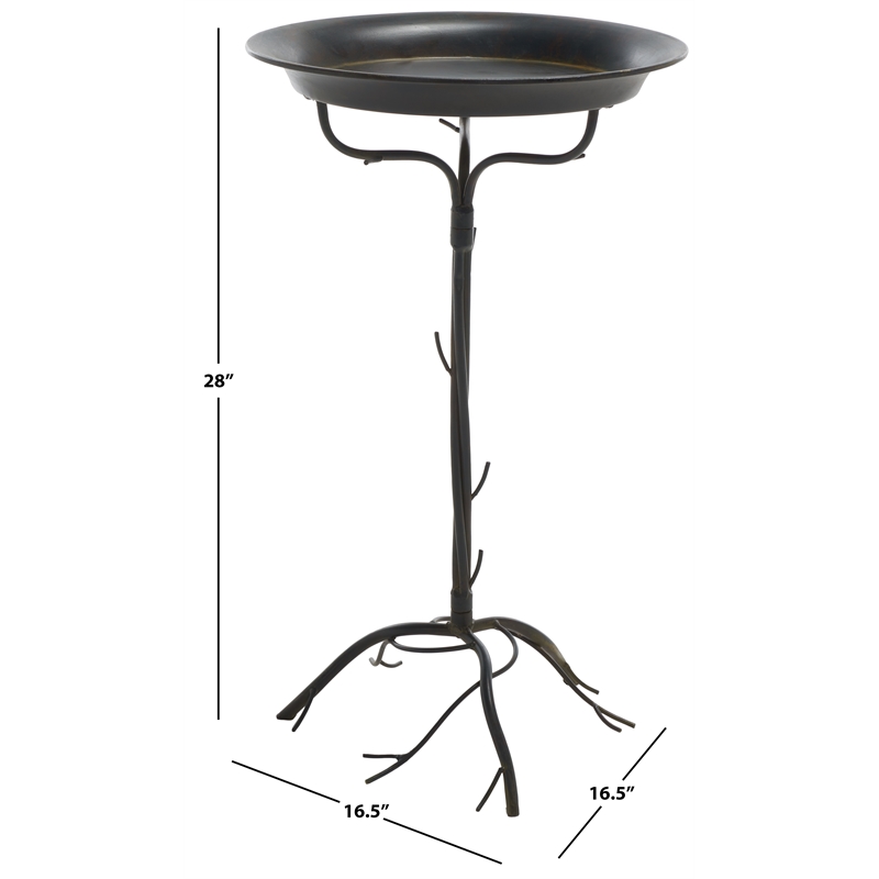 Safavieh Nigel Iron Bird Bath in Black / Rust