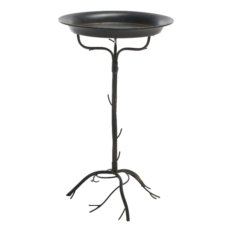 Safavieh Nigel Iron Bird Bath in Black / Rust
